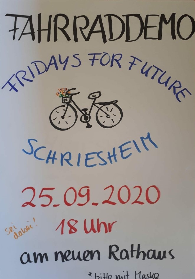 Fahrrad Demo in Schriesheim am 25.09.2020